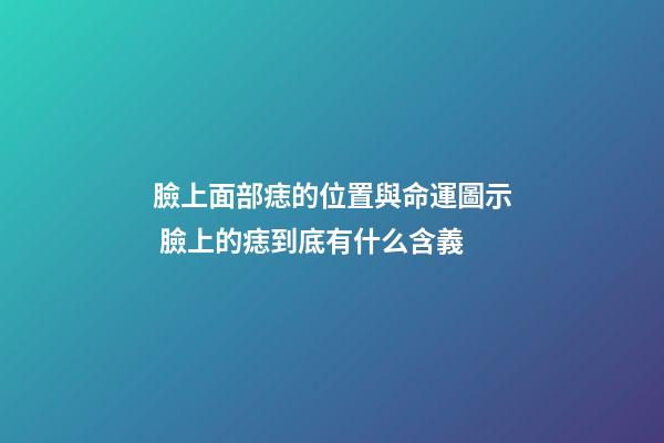 臉上面部痣的位置與命運圖示 臉上的痣到底有什么含義
